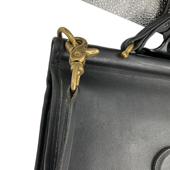 Vintage Black Leather Coach Willis Satchel Bag 9927 USA - Picture 10 of 15